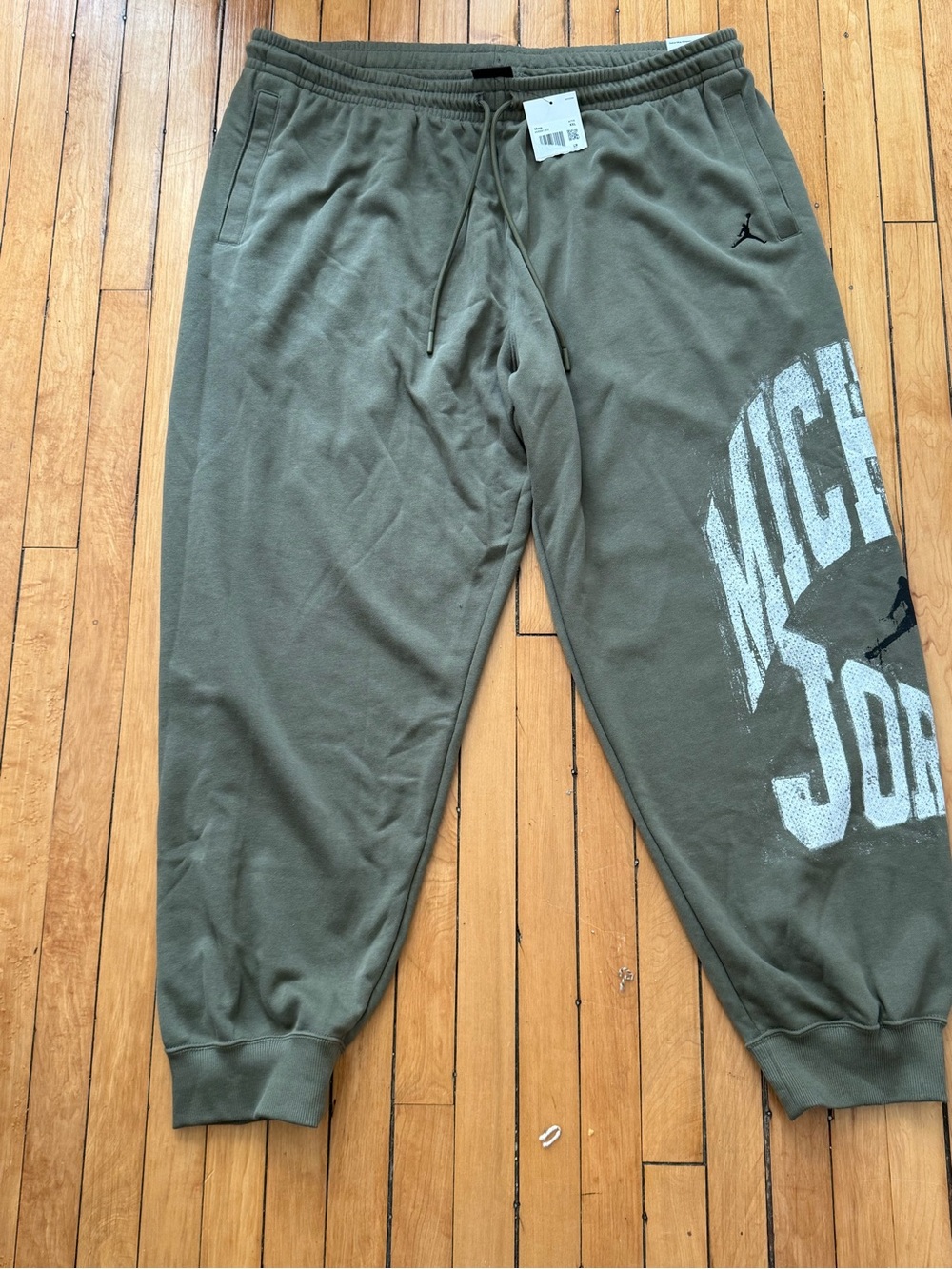 Jordan Jumpman Men’s Fleece Jogger Sweatpants Green Oversized Drawstring